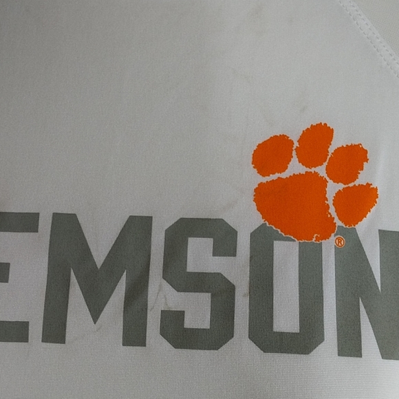 NEW Clemson Tigers Tank Top Sleeveless Tee Paw Logo Camp David White Women's Lrg - Picture 5 of 5